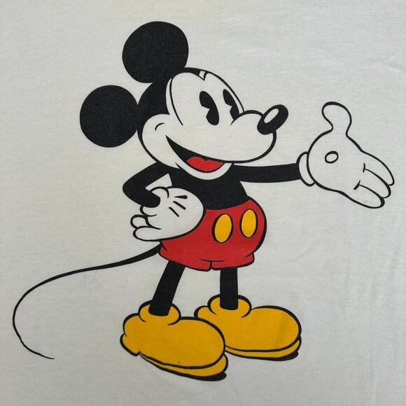 Vintage 90s Mickey Mouse T-Shirt White Disney Cartoon Tee OSFA Pajama Shirt - Picture 2 of 5